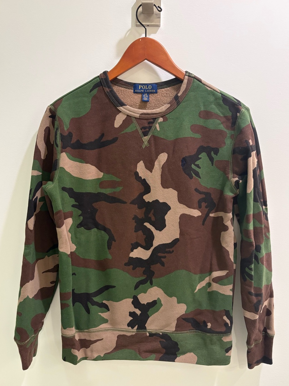 Polo by Ralph Lauren Boys Camouflage Crewneck Sweatshirt - Green Camo
